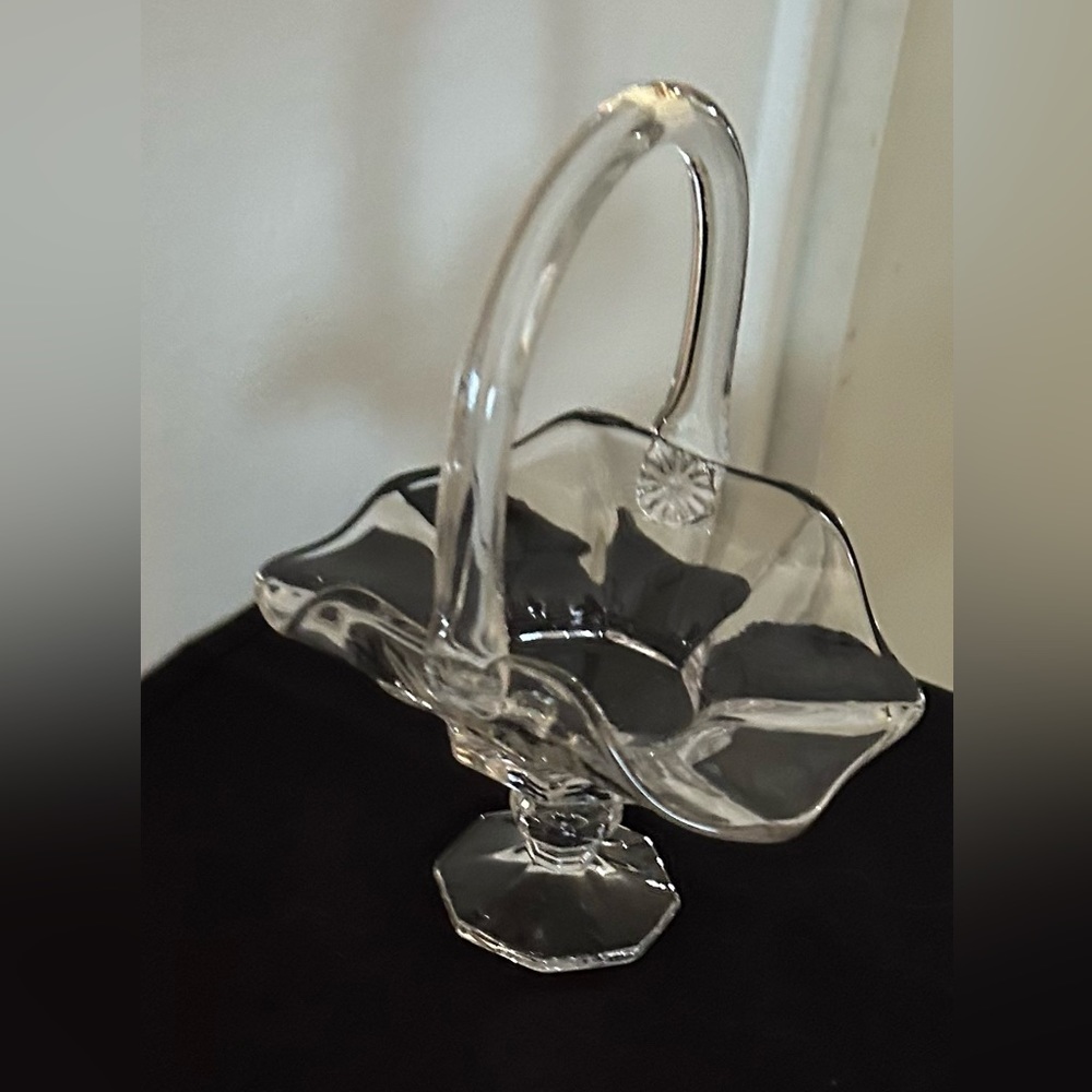 Sweet glass basket. 11”H x 9”L